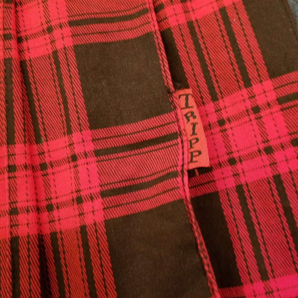 Brand New Vintage Tripp NYC Red Plaid Chain Skirt - Picture 5 of 5